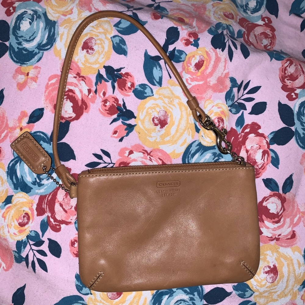Coach wristlet. Tan leather
